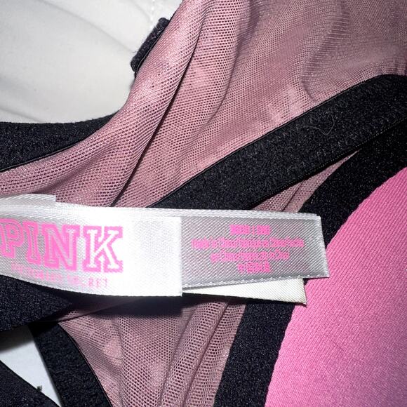 Victoria Secret Pink Womens Size 36DD Pink Black Reptile Pattern Push Up Bra - Picture 4 of 4